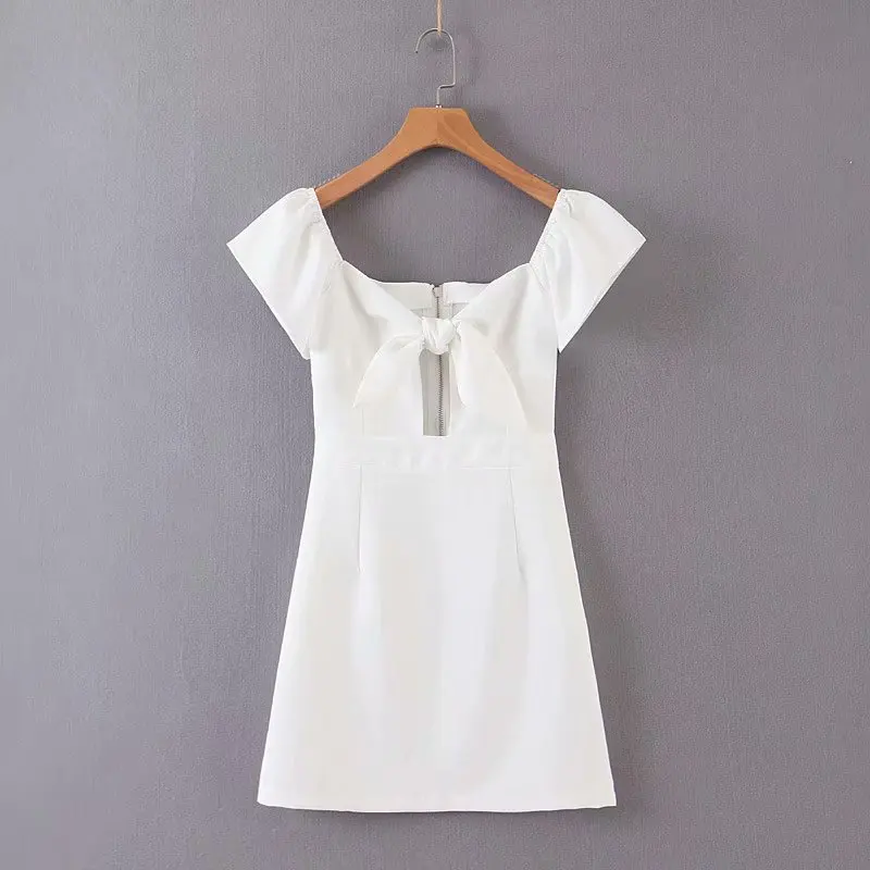 

New Style WOMEN'S Dress Feifei V-neck Low-Cut Sexy Hollow out Camisole Backless Bow Nightclub Slimming A- line Dress