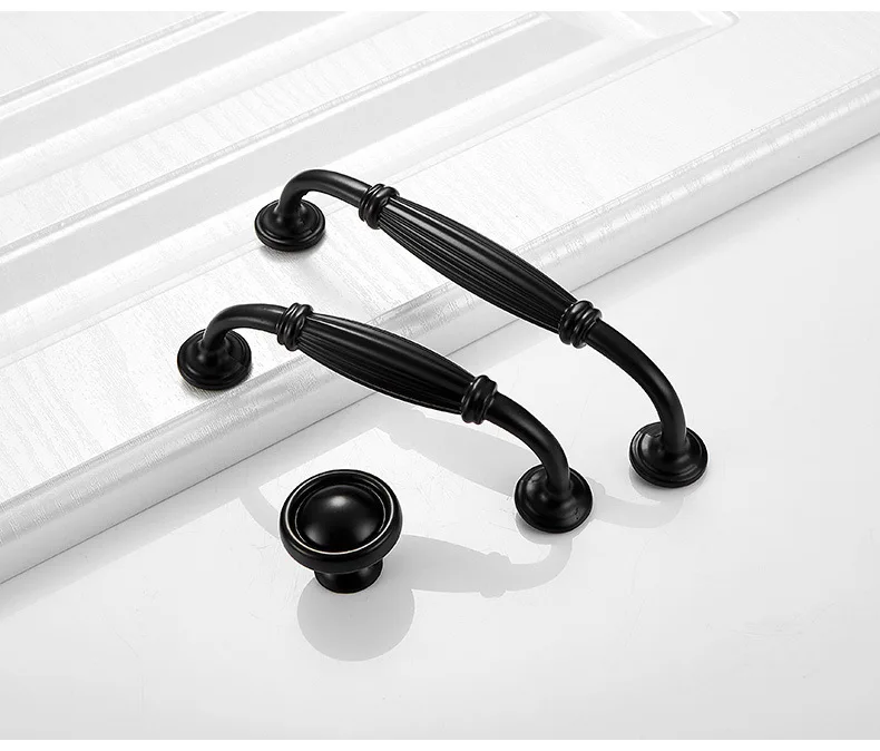 Напрямую от производителя простой черный и белый с рисунком ручки шкафа в американском стиле ручка для дверцы выдвижного ящика Northern Europ