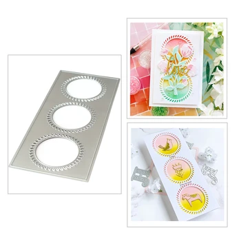 

New 2020 Layering Metal Cutting Dies and Scrapbooking For Paper Making Background Lace Circles Card Frame Album Craft Die Cuts