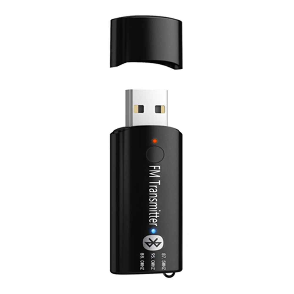 3.5 Mm FM Transmitter Car Audio Stereo USB Bluetooth Receiver Built In Microphone Portable Adapter Hands Free Wireless Modulator