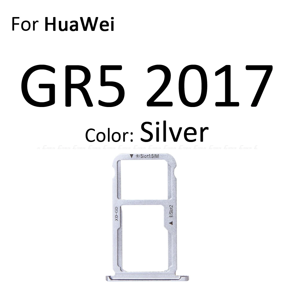 Карта Micro SD Sim карты слот, разъем для лотка адаптер для HuaWei Honor 7X фотоаппаратов моментальной печати 7S GR5 считыватель контейнер держатель разъема - Цвет: For GR5 2017 Silver