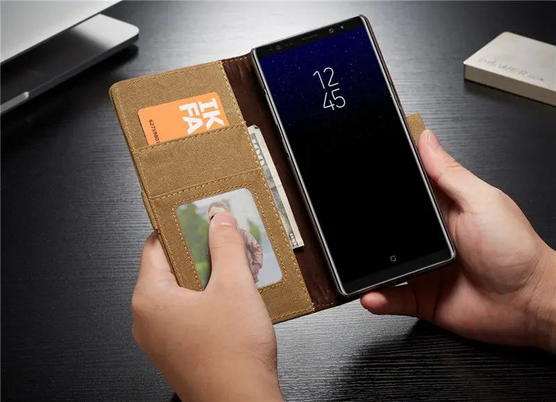 Ковбойские сапоги из толстой ткани бумажник чехол для samsung Galaxy Note 8 чехол держатель для карт чехол для телефона чехол на заднюю панель для samsung Note 8 откидная крышка Fundas