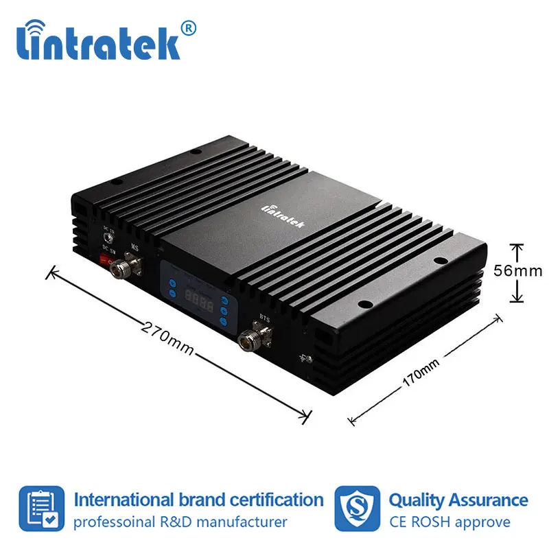 Lintratek 70dB 23dbm мощный 3g WCDMA 2100mhz B1 UMTS сотовый усилитель сигнала повторитель 2100 3G с AGC данных голосовой усилитель s7