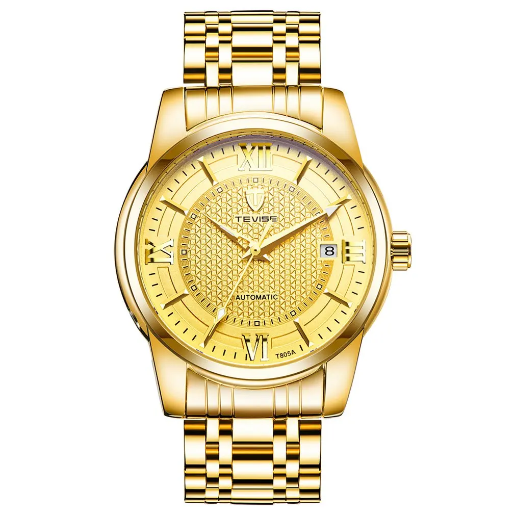 

Tevise Men's Double Display Steel Belt Date Display Luminous Pointer Portable Men's Mechanical Watches