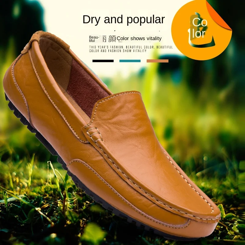 Mocasines Hombre повседневная кожаная обувь мужские лоферы цвет коричневый синий