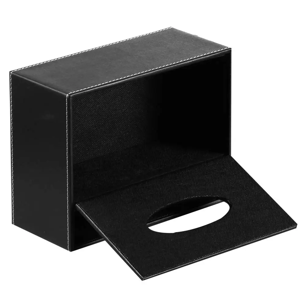 Tissue Box Leather Retro Rectangular Remote Control Stationery Napkin Holder Pumping Paper Dispenser Desk Organizer Storage