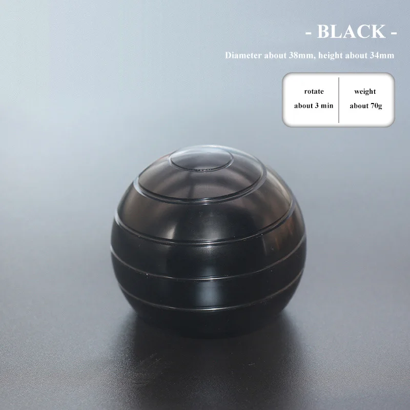 Black Настольная игрушка для снятия стресса, алюминиевый сплав, декомпрессия, гипноз, вращающийся гироскоп, отпечаток пальца взрослого, игрушка, кинетический круглый металлический Спиннер, подарок - Цвет: Black