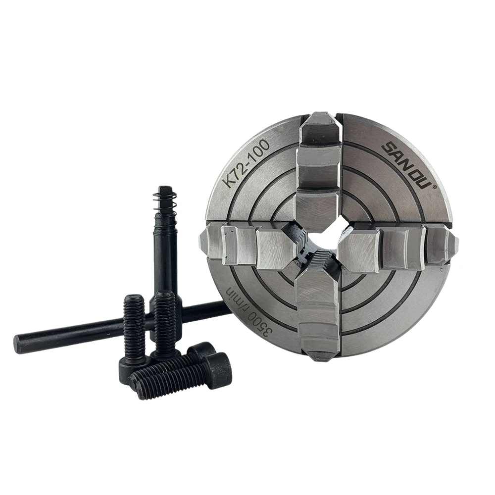 SANOU four jaw lathe chuck K72-100 manual type independent