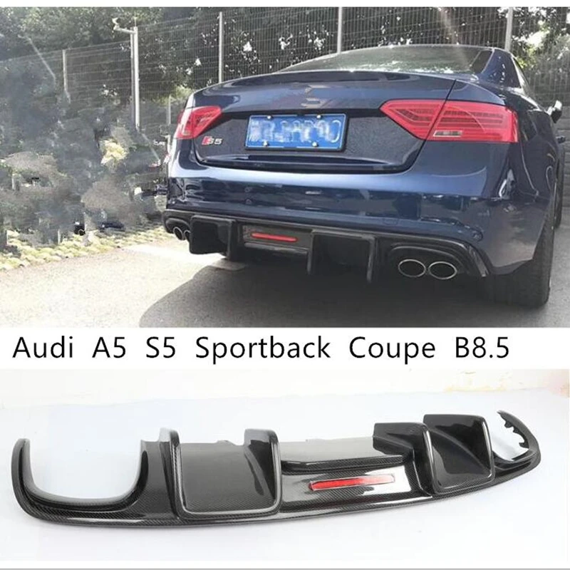 For Audi B8 5 A5 S5 Rs5 12 13 14 15 16 Carbon Fiber Rear Bumper Diffuser Lip Spoiler High Quality Car Accessories Bumpers Aliexpress