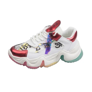 

2020 Summer Women Chunky Sneakers Ulzzang Mixed Colors Lace Up Old Dad Shoes Fashion Platform Female Sports Casual Shoes Woman