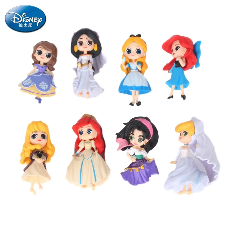 8 styles Disney princess pink base hand-made dolls Sophia Belle Snow White children's doll toys anime figure for children | Игрушки и