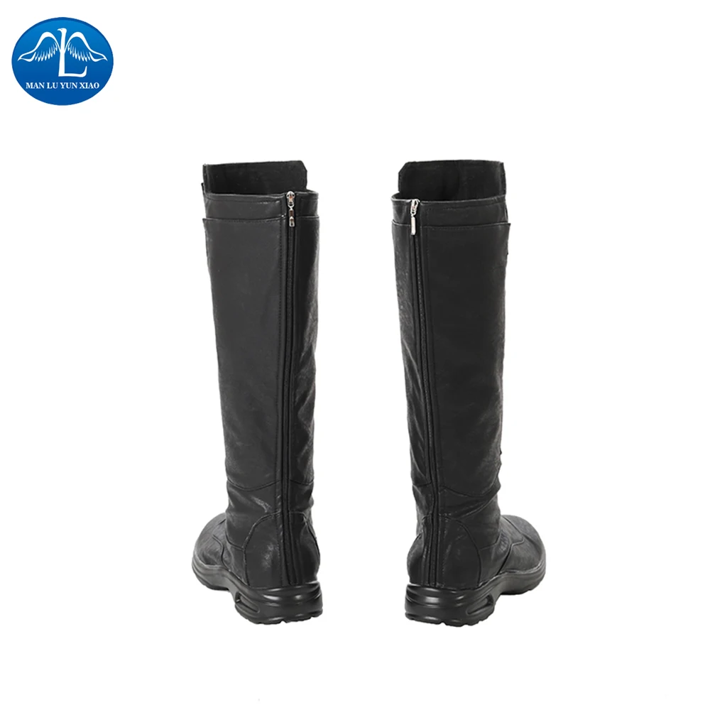 Manluyunxiao Thor Cosplay High Boots Marvel Superhero Thor Odinson Black Shoes Men Halloween Costume For Men Faux Leather