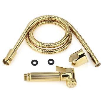 

Toilet Brass Hand Held Bidet Spray Shower Head Douche Kit Copper Valve Bathroom Bidet Sprayer Jet Tap & Holder & Hose