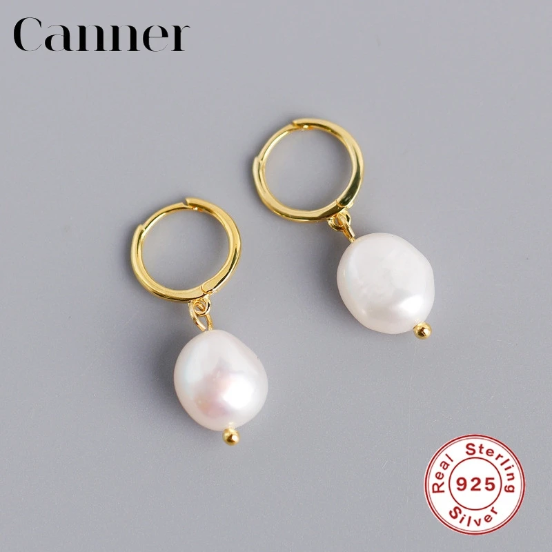 

925 Sterling Silver Small Hoop Earring for Women Japanese and Korean Baroque Irregular Freshwater Pearl Earrings Fashion Jewelry