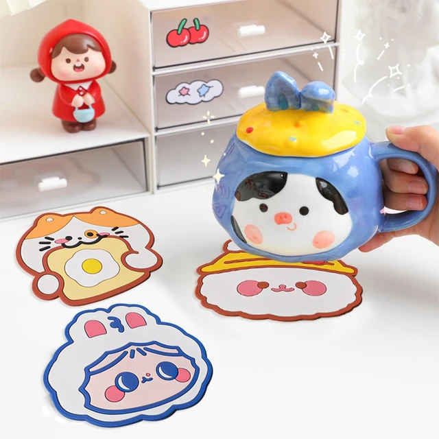 Rajzfilm Alapító Coaster Ins Aranyos Nem Csúszás Placemat Pvc Hőszigetelő Asztali Szőnyegbélyeg Bögre Párnák Otthoni Konyhai Étkezőasztal Szőnyegek Alátétek - Image 3
