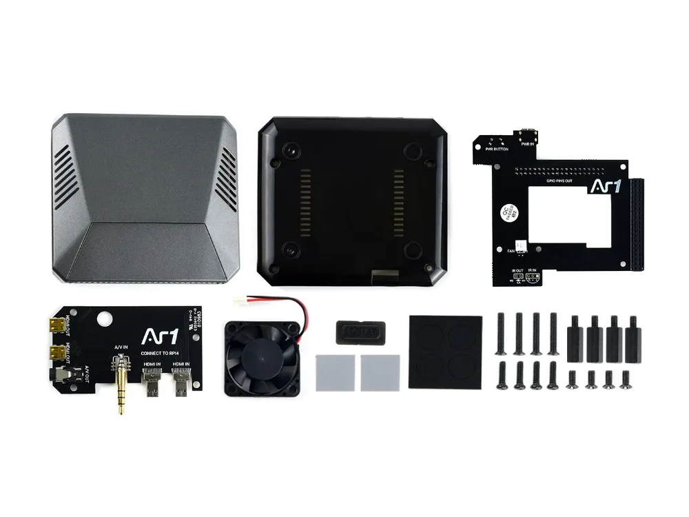 Waveshare Argon ONE: приличный Алюминиевый Чехол для Raspberry Pi 4, с безопасной кнопкой питания и двумя печатными платами, чтобы просто создать его