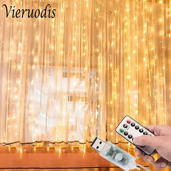 

3x1/3x3 LED Strip Romantic Curtain Garlands Party Lights Home Outdoor Holiday Christmas Decoration Wedding Christmas Fairy Light