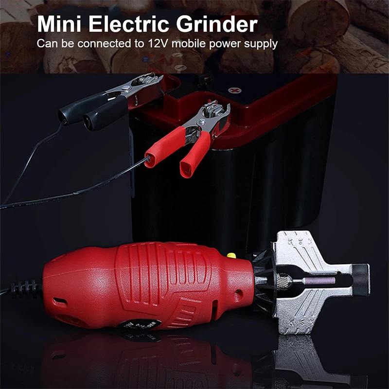 12V Electric Chain Sharpener Handheld Saw Mini Sharpening Machine Grinder Power Tool For Chain Chainsaw Sharpener Kit