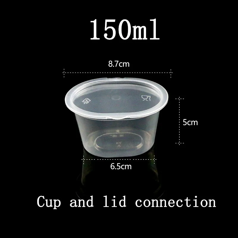 cup and lid8 100 шт одноразовая соусница любовь круглая мини Маленькая прозрачная пластиковая упакованная коробки для специй в форме сердца чашки для пудинга с крышкой - Цвет: cup and lid8