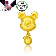 OMHXZJ CA292 товары по оптовым ценам, европейские модные унисекс для вечеринки, дня рождения свадебный подарок крыса браслет DIY Аксессуары 24KT золотой кулон Шарм