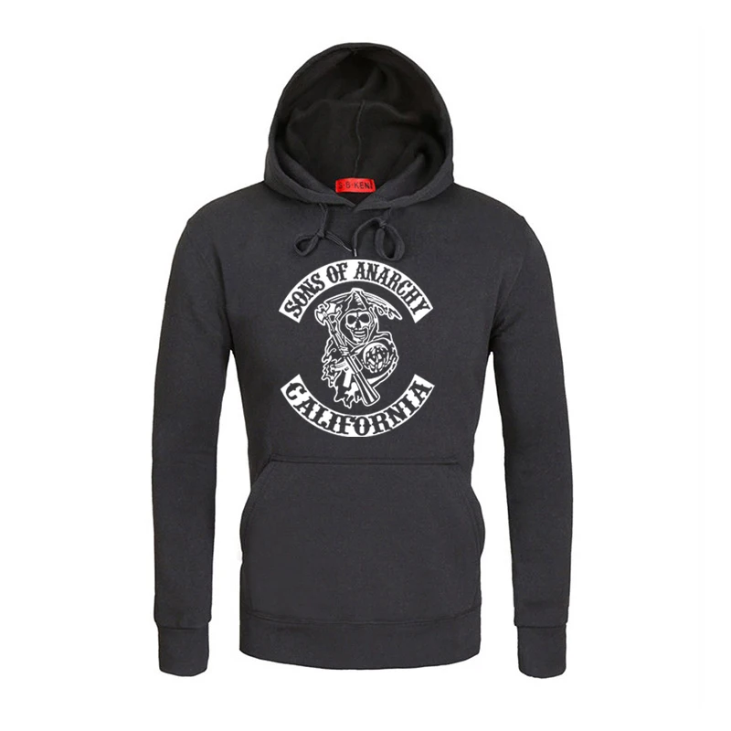 SOA Sons of anarchi/детская модная спортивная одежда с принтом черепа для мужчин; толстовки; Повседневная Толстовка для мужчин; зимняя Флисовая теплая толстовка в стиле хип-хоп - Цвет: 809