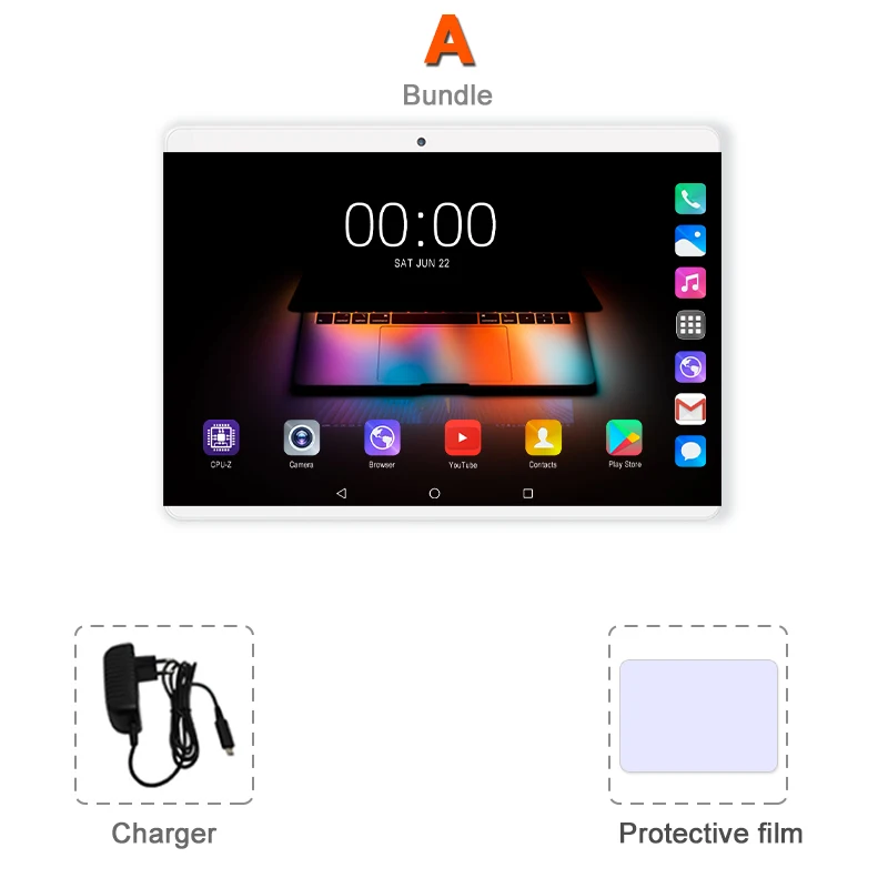 Планшетный ПК 10 дюймов Octa Core 3g 4 аппарат не привязан к оператору сотовой связи Телефонный звонок 10,1 Планшеты 6G+ 64G Android 8,0 tab Google Рынок gps, Wi-Fi, FM - Комплект: Комплект 1