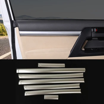 

7 Pcs Car Accessories Fit For Toyota Land Cruiser LC200 2016 ABS Chrome Inner Inside Door Decoration Cover Trim Sticker