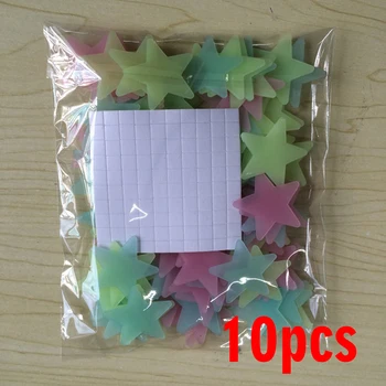 

Romantic Noctilucent Star Shape Sticker Festivel Fluorescent Stickers 3d Wall Decoration Stick Sweet Night Stars