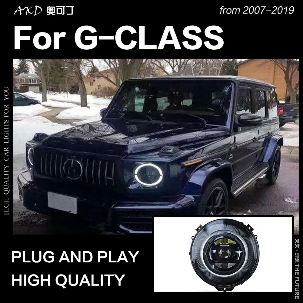 АКД Автомобиль Стайлинг фара для Benz W463 G500 фары G350 G55 G63 светодиодный круглая фара-ореол DRL Hid биксенон авто аксессуары