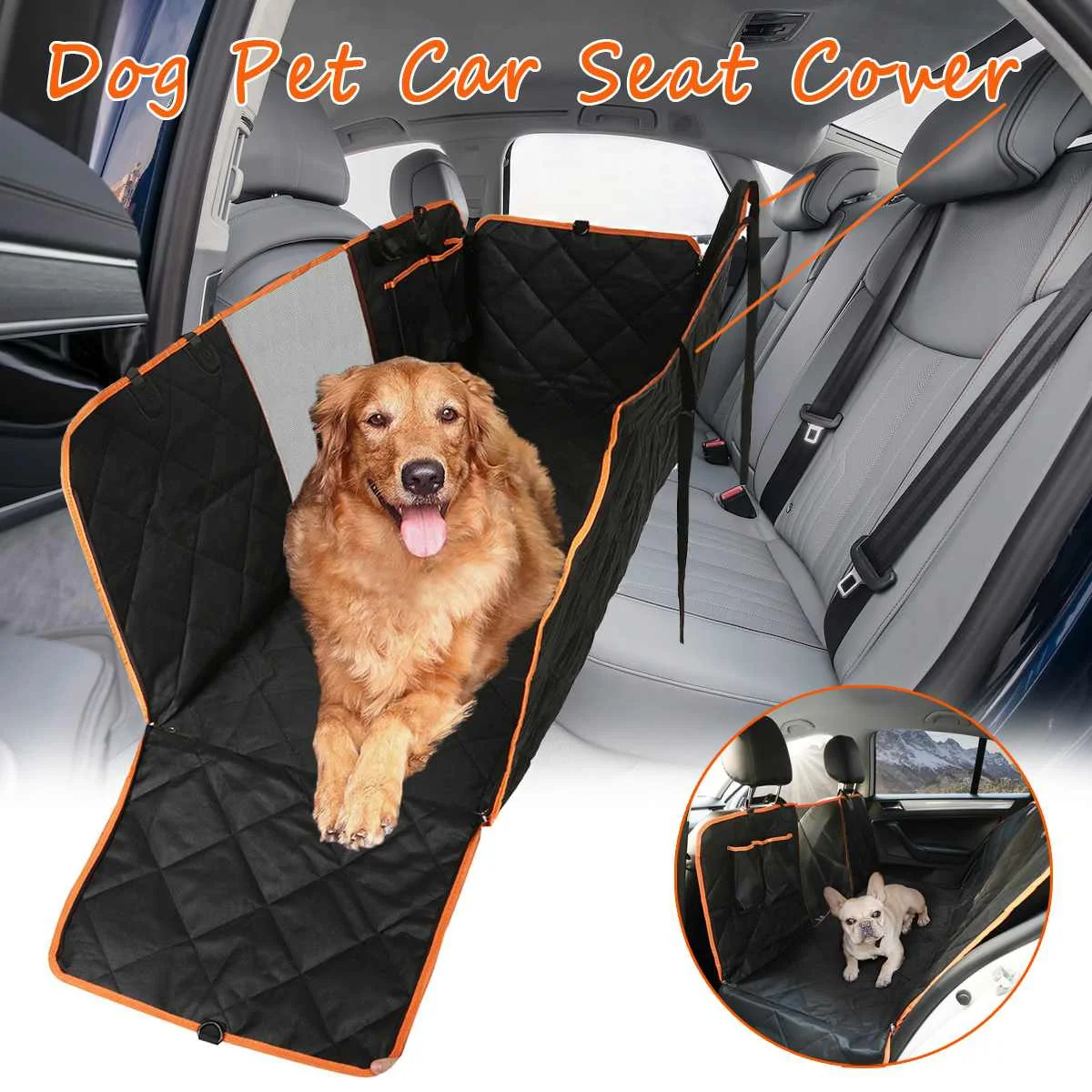 Водонепроницаемое автомобильное сиденье для домашних животных, кошек, собак, Автомобильный задний багажник для заднего колеса подушка для гамака, протектор с сеткой и карманом для хранения