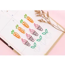 

free shipping 100pcs Cartoon cute fruit paperclip note holder Vegetables Bookmark Pin Paper Clips Wholesale