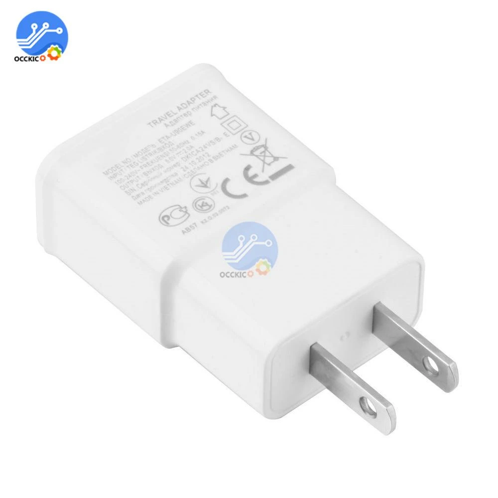 White/Black 5V 2A US/EU Plug 1 Port USB Wall Charger Fast Power Adapter Travel S 