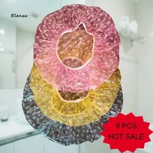 1 шт./6 шт. прозрачные одноразовые пластиковые шапочки для душа большие эластичные Толстые Шапочки для ванной Женщины СПА принадлежность для купания Лидер продаж