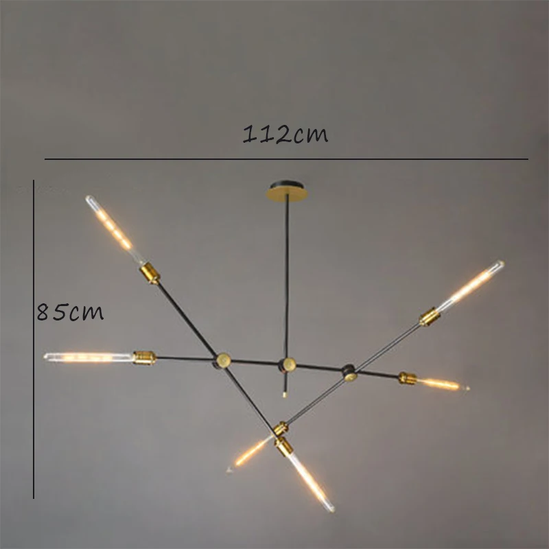 112CMX85CM Винтажный стеклянный Железный светодиодный подвесной светильник освещение промышленный подвесной светильник столовая гостиная прикроватная Спальня бар Лофт подвесной светильник - Цвет корпуса: 112CMX85CM