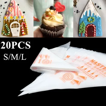 

20PCS Small/Large Size Disposable Piping Bag Icing Fondant Cake Cream Bag Decorating Pastry Tip Tool for Baking
