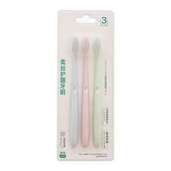 

3 Pcs/set Elastic Gums Care Tooth Cleaning Soft Fine Tip Soft Bristle Brush Adult Toothbrush