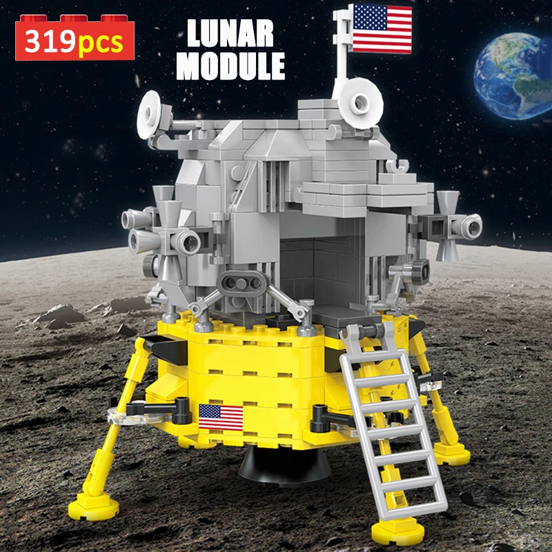 

Creator Expert Series Space Exploration 319+pcs Apollo Lunar Module Building Blocks Ideas Bricks Toys For Kids Adults Xmas Gifts