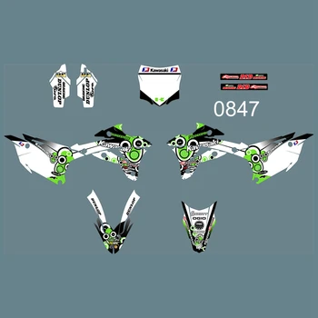 

New Full Graphics Decals Stickers Custom Number Name Glossy Bright Stickers Waterproof for Kawasaki KX85-KX100 2014-2018
