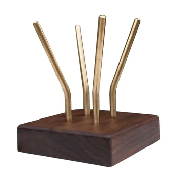 

Commercial Coffee Filters Holder,Coffee Filter Holder with Black Walnut Base Coffee Paper Storage Rack Coffee Filter Paper Conta