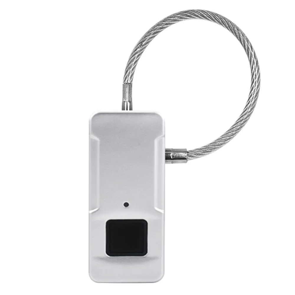 Smart Keyless Fingerprint Lock Waterproof Fingerprint Unlock Anti-Theft Security Padlock Door Luggage Lock - Цвет: silver