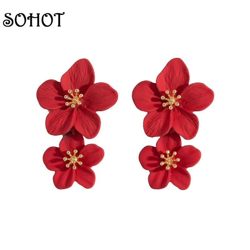 SOHOT BOHO большая конфета красочный цветок подвеска для женщин висячие серьги