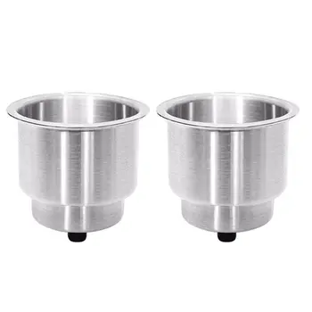 

2Pcs Cup Drink Bottle Holder for Marine Boat RV Camper Silver Color Car Accessories Stainless Steel 94PC