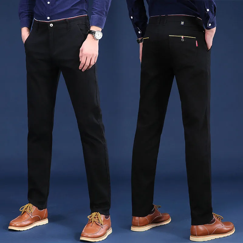 Осенние новые мужские повседневные брюки мужские корейские трендовые тонкие прямые Молодежные деловые мужские брюки повседневные брюки