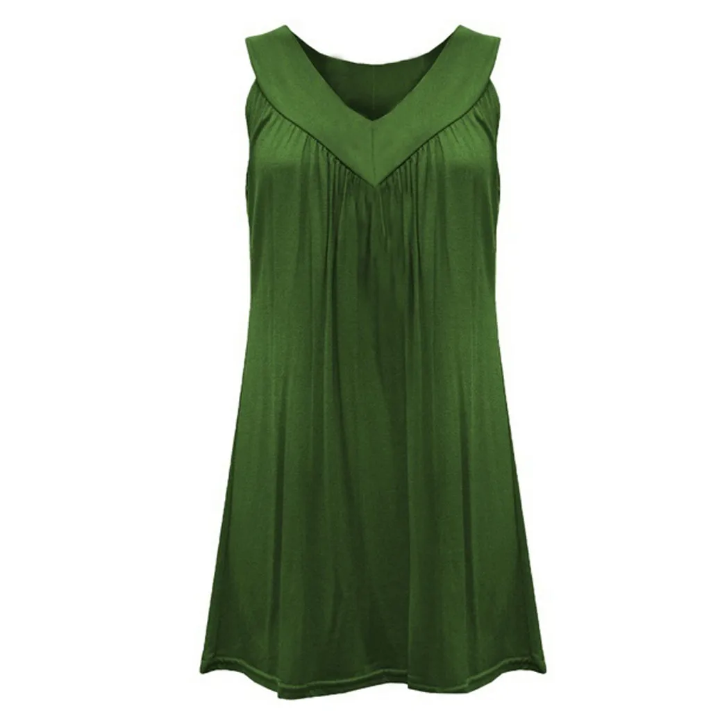 Women Dress  V Collar Sleeveless Foldable Solid Dresses Bodycon Mini Dresses 2020 Club Party Dress Summer Vestidos Plus Size