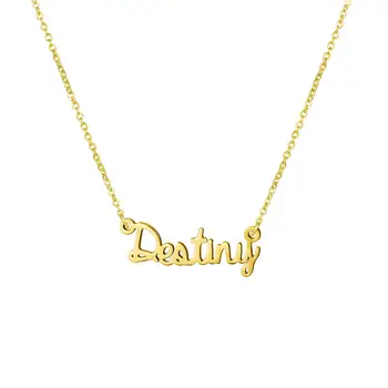 

New Stainless Steel Personalized Custom Name Necklace Gold Color Choker Necklace Pendant Nameplate Gift
