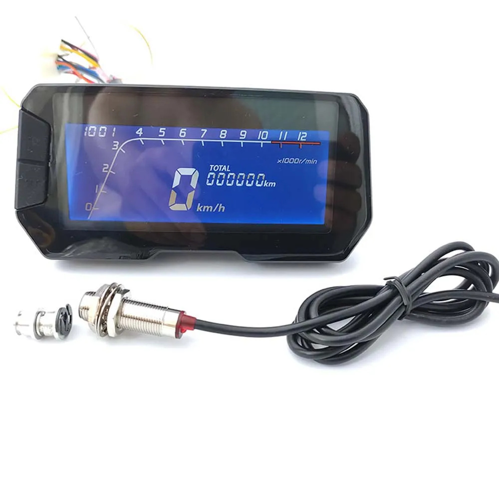 

12000RPM 6 Gear Universal Motorcycle LCD Digital Speedometer Odometer Backlight Motorcycle Odometer for 2,4 Cylinders Meter