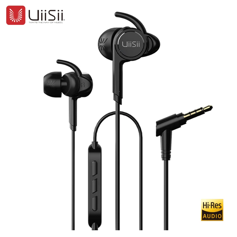 

UiiSii BA-T7 Input Earphone Ultra-heavy Bass Microphone Sport Headphone Movable Iron Combined with High Definition Sound Quality