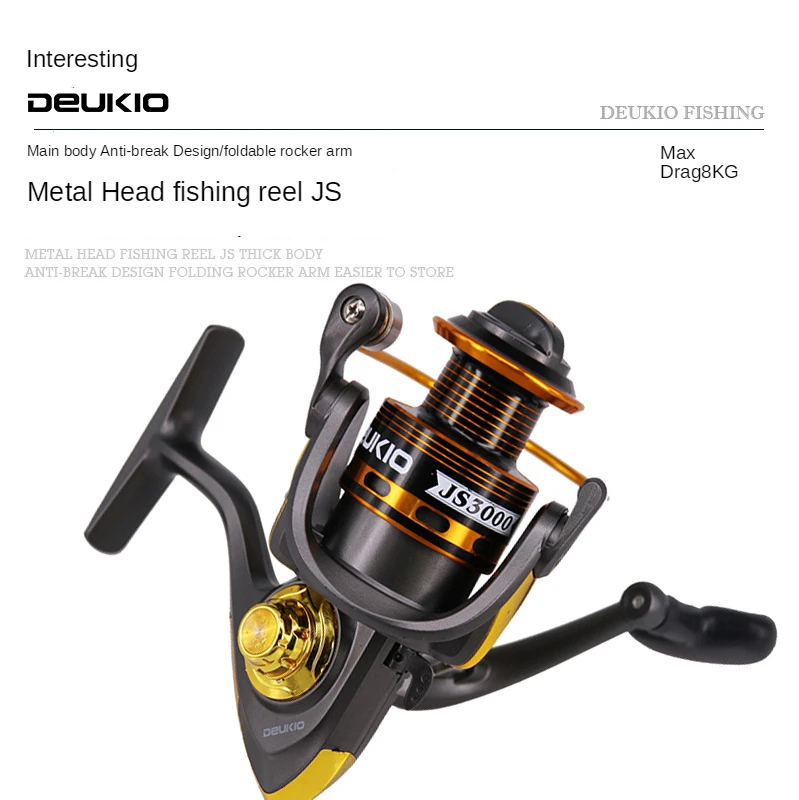 

Spinning Wheel Metal Head Spinning Wheel 8kg Max Drag New Updated Version Saltwater Fishing Reel Fresh Metal Accessories Ocean