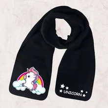 Зимний теплый шарф с принтом единорога, модный Простой Высококачественный хлопковый осенне-зимний детский шарф, подарок на год