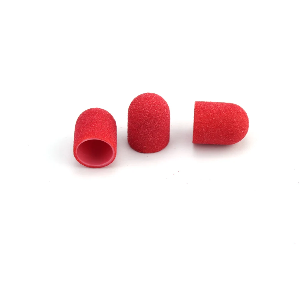 50pcs Red Pedicure Sanding Caps Nail Drill 10*15/13*19 Manicure Pedicure Milling Cutter for Nail Art Accessories Tools nail art tools nail drill bit nail drill bits nail drill nail drill set nail drill kit